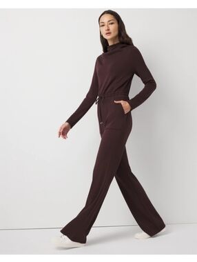 White House Black Market Mockneck Espresso Martini Jumpsuit